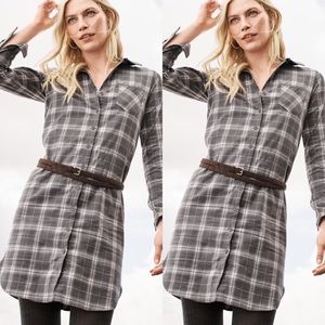 Garnet Hill Flannel Shirt Dress